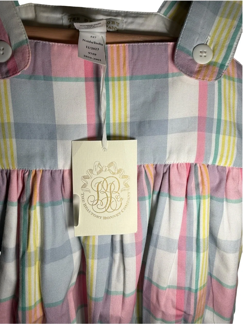 The Beaufort Bonnet Company Bingham Bubble Pastel Brunch Plate Plaid
